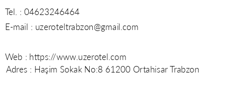 Uzer Otel telefon numaralar, faks, e-mail, posta adresi ve iletiim bilgileri
